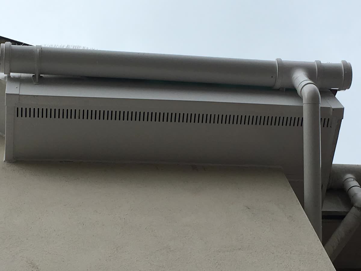 Grey guttering with a vented soffit in Fishponds