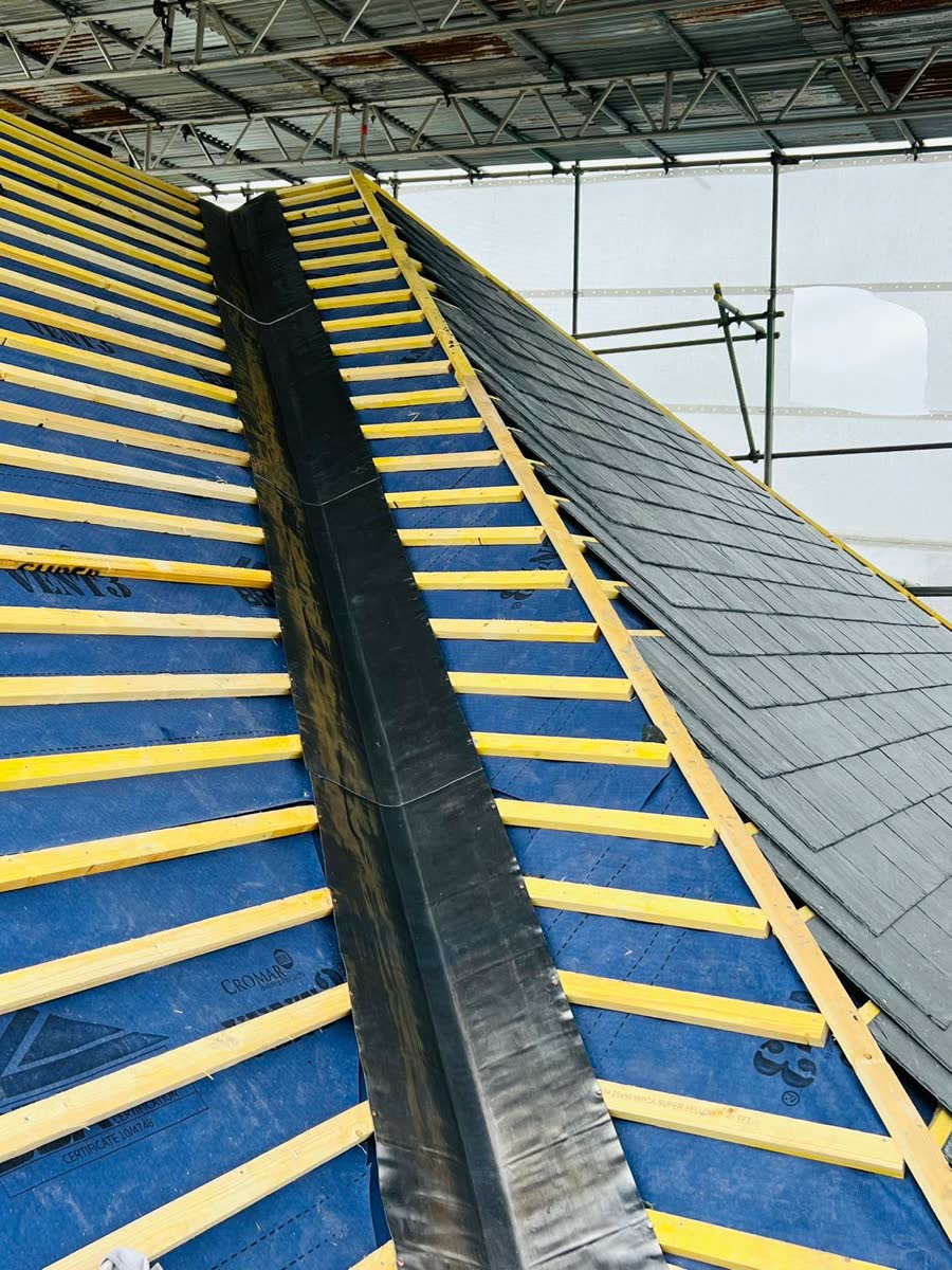 Lead valley with new battens either side in Pucklechurch
