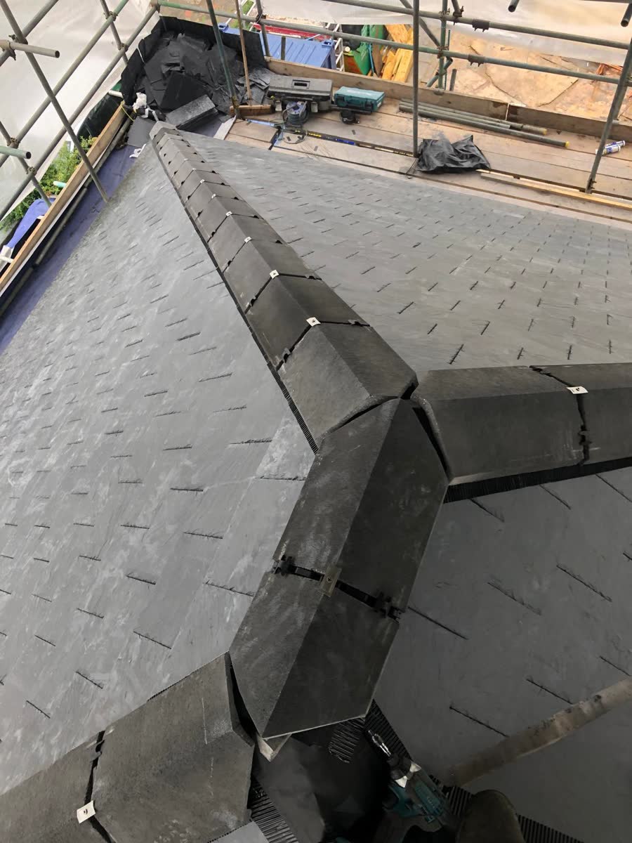 Slate hip under construction in Backwell