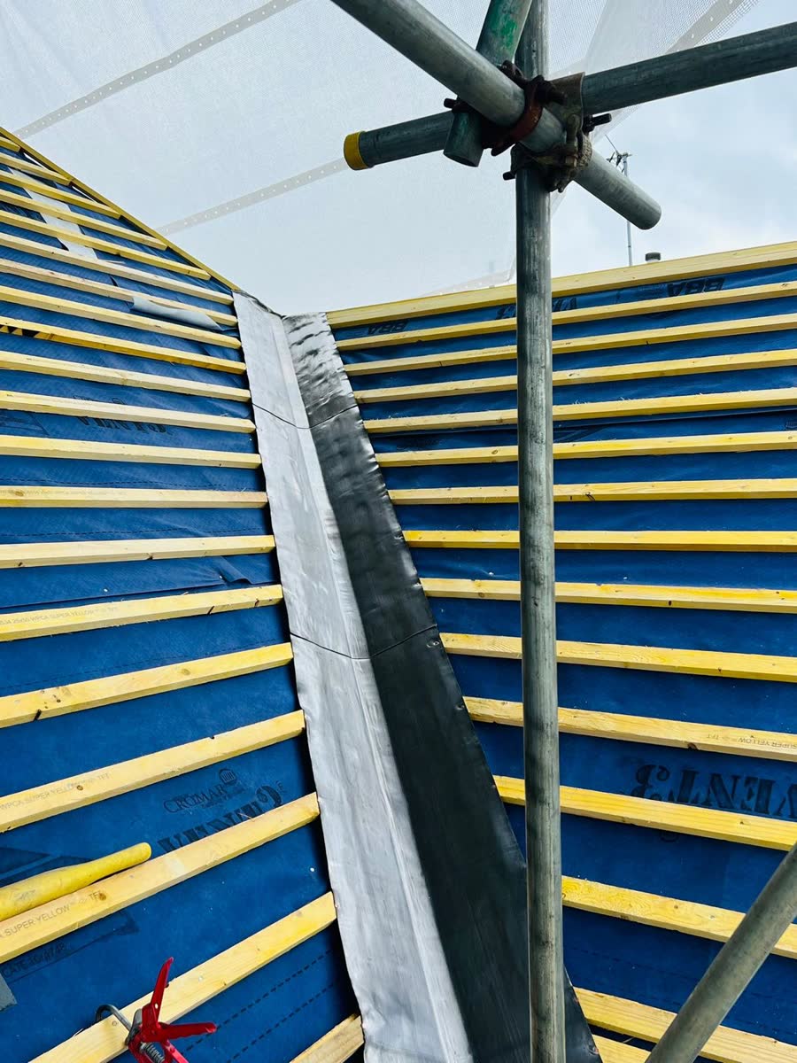 Valley lined and battened ready for tiling in Southmead