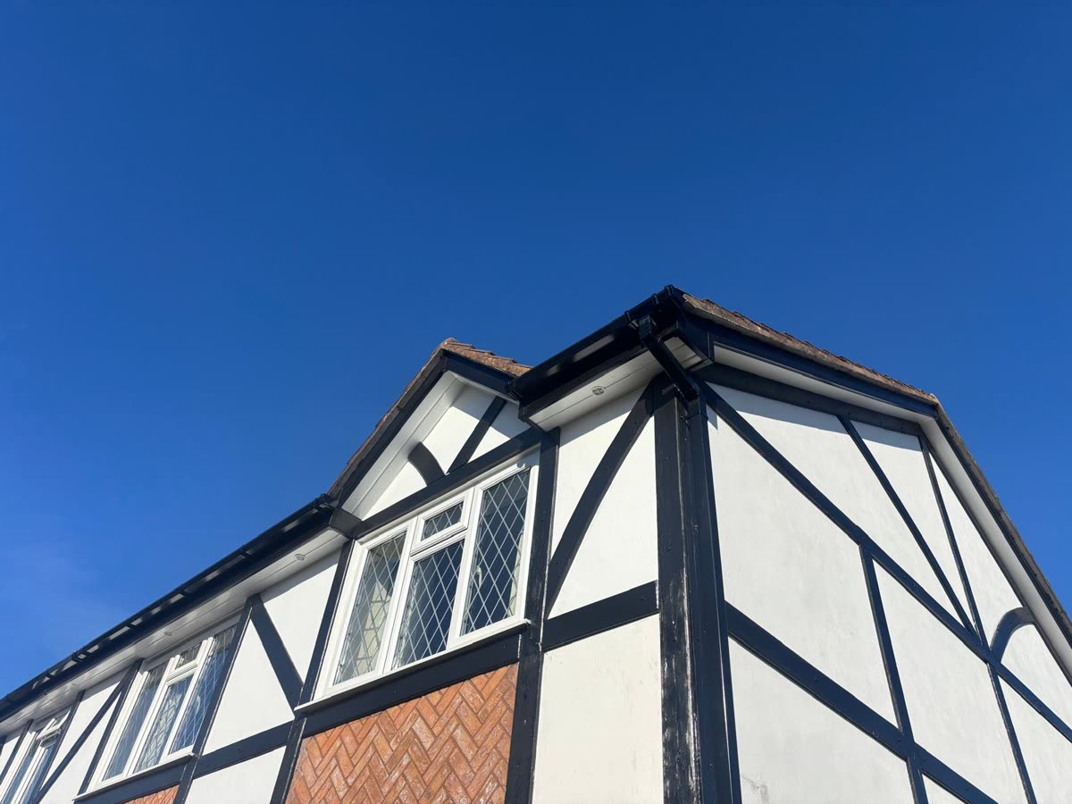 Black fascias on a mock Tudor gable, Stoke Bishop