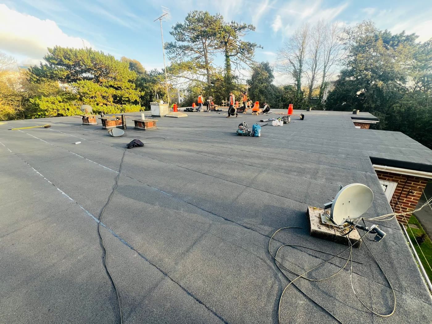 Same flat roof finished in new felt, Fishponds